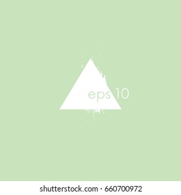 Stylish vector illustration with a triangle and blots. Trends of design. Fashion & Style.