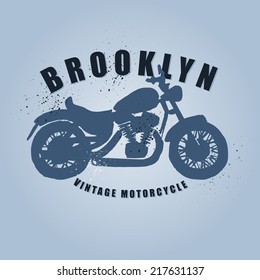stylish vector illustration of vintage motorcycle, t-shirts graphic 