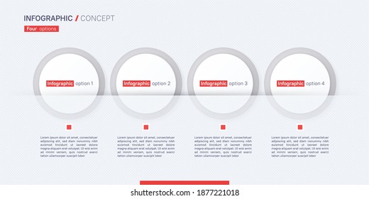 Plantilla de concepto de infografía vectorial con estilo. Cuatro opciones.