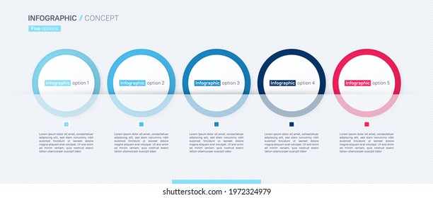 Stylish vector infographic concept template. Five options.