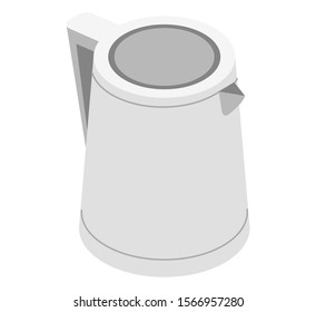 Stylish vector isometric kettle illustration. Good for interior topics. 
