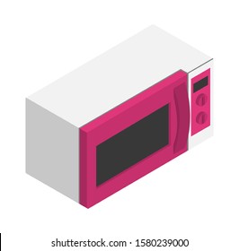 Stylish vector isometric Microwave illustration. 