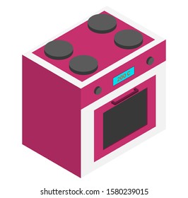 Stylish vector isometric oven illustration. 