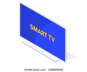 Stylish vector isometric Smart TV illustration. 