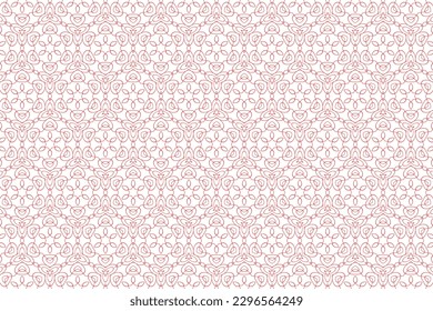 Stylish Vector Line Art Illustration. A Seamless Pattern Perfect for Decorating in red color.