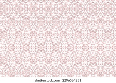 Stylish Vector Line Art Illustration. A Seamless Pattern Perfect for Decorating in red color.