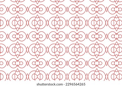 Stylish Vector Line Art Illustration. A Seamless Pattern Perfect for Decorating in red color.
