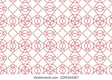 Stylish Vector Line Art Illustration. A Seamless Pattern Perfect for Decorating in red color.