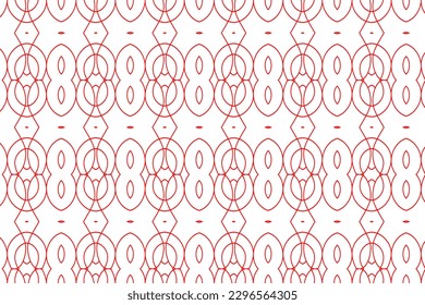 Stylish Vector Line Art Illustration. A Seamless Pattern Perfect for Decorating in red color.