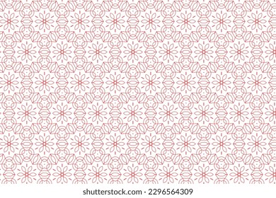 Stylish Vector Line Art Illustration. A Seamless Pattern Perfect for Decorating in red color.