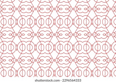 Stylish Vector Line Art Illustration. A Seamless Pattern Perfect for Decorating in red color.