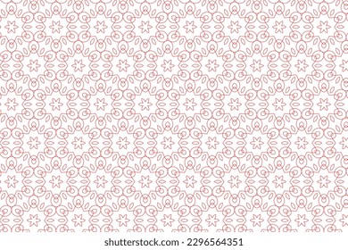 Stylish Vector Line Art Illustration. A Seamless Pattern Perfect for Decorating in red color.