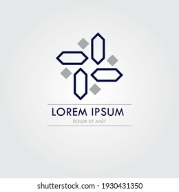 Stylish vector logo emblem for your designs. Simple collection of universal geometric signs