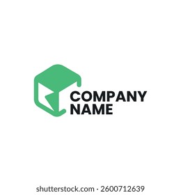A stylish vector logo with a geometric design, ideal for modern and tech-focused businesses. The green hue provides a fresh and innovative look, perfect for branding across diverse industries.