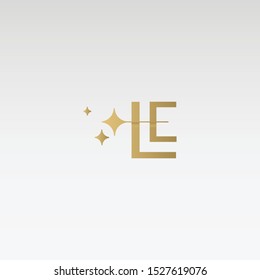 Stylish vector logo. Initials "LE" Premium Letter A logo design. Luxury linear creative monogram. - Vector.