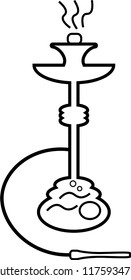 Stylish vector logo with the silhouette of a hookah