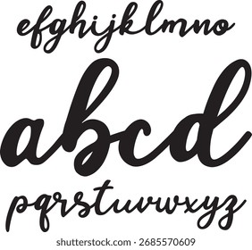Alfabeto a-z em letra minúscula e vetor com estilo de caligrafia manuscrita. Perfeito para logotipos, cartazes, convites, marcas e projetos de design de tipografia moderna.