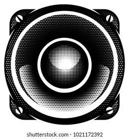 stylish vector monochrome detailed illustration with speaker.