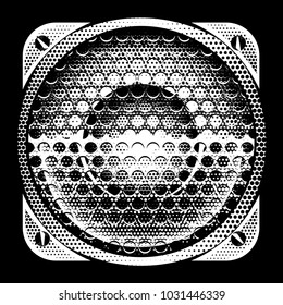 stylish vector monochrome detailed illustration with speaker.