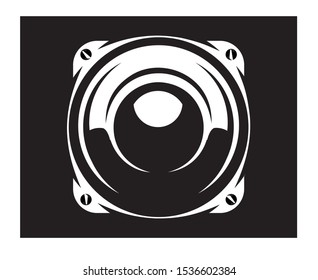 Stylish vector monochrome detailed illustration with speaker.