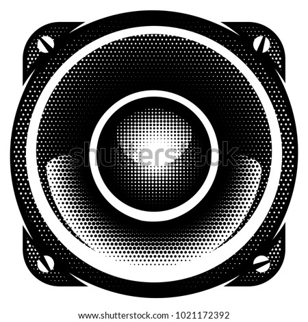 stylish vector monochrome detailed illustration with speaker.