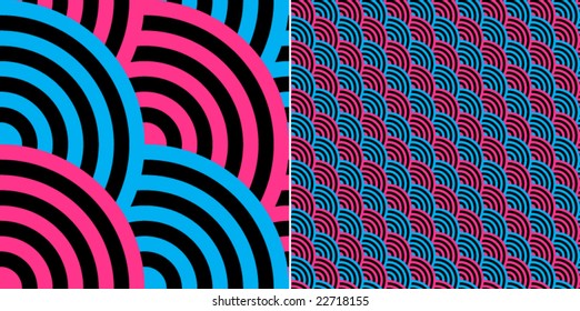 Stylish vector patter in blue and pink colors