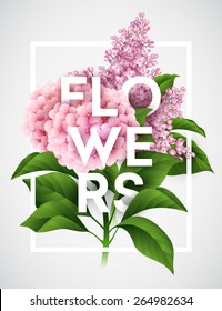 Stylish vector poster with beautiful flowers EPS 10