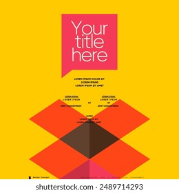 Stylish vector poster featuring bold typography, bright colors, and geometric shapes. Ideal for music covers, labels, cards, exhibitions, banners, and media use, showcasing a modern.