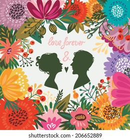 Stylish Vector Save the Date card in gentle colors. Beautiful romantic background, ideal for wedding invitations and greeting cards.