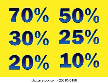 stylish vector set of discounts for banners and offers