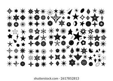 A stylish vector set of hand drawn stars, geometric shapes, and design elements. Perfect for branding, packaging, stickers, prints, and social media visuals.