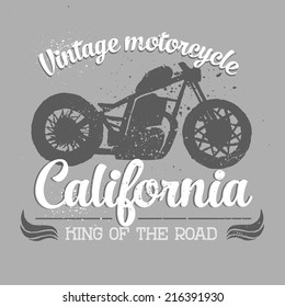 stylish vector set illustration of vintage motorcycle , t-shirts graphic 