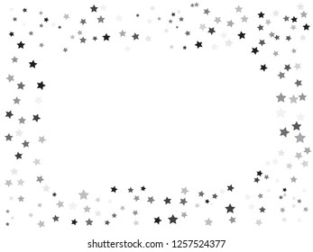 Stylish vector star background. Magic colorful sparkle pattern. Confetti party decor. Holiday lights sparkles falling vector square frame. Confetti stars tinsel abstract banner. Snowflakes splash.