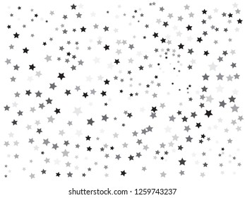 Stylish vector star background. Magic colorful sparkle pattern. Confetti party decor. Holiday lights sparkles falling vector. Confetti stars tinsel abstract banner. Silver snowflakes splash.