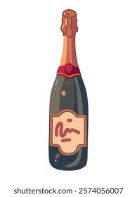 Stylish vector of wine or champagne bottle 