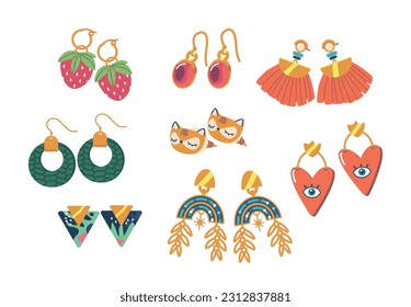 Stylish And Versatile Earrings Set, Perfect For Any Occasion. Features A Variety Of Designs, Shapes, And Sizes