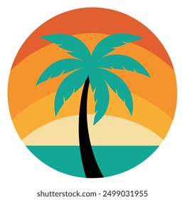 A stylish and versatile palm tree vector design perfect for t-shirt prints. This minimalist yet elegant illustration captures the essence of tropical vibes, making it an ideal choice for summer.