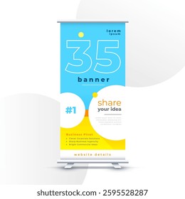 stylish vertical rollup standee cover banner for business marketing vector