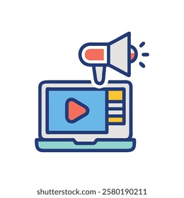 Stylish Video Marketing Icon for Branding