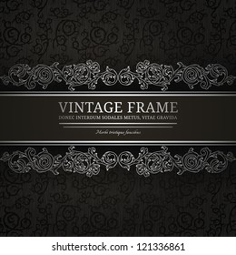 Stylish vintage background with silver ornament