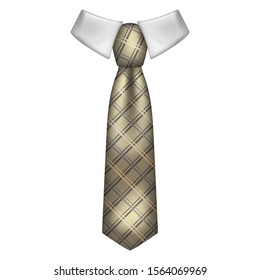 Stylish vintage checkered necktie hand drawn illustration. Trendy male neck accessory with pattern. Elegant neckcloth with knot monochrome ink drawing. Fashionable tie isolated on white