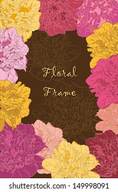 Stylish vintage Floral  Card, Elegant colored floral frame, Vintage frame