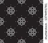 Stylish vintage floral pattern black, white colours contrasting backgound. Ornamental style all over geometric vector design, fabric, apparel textile block print. Retro Hindu monochrome flower motif.