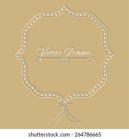 Stylish vintage frame with place for text. Simple creative frame. Vector illustration for your design