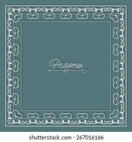 Stylish vintage frame with place for text. Monogram. Simple creative frame. Vector illustration for your design