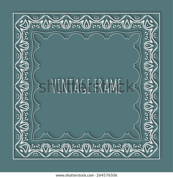 Stylish vintage frame with place for\
text. Light. Monogram. Creative frame. Vector\
illustration