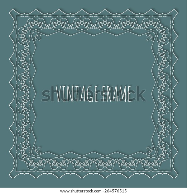 Stylish vintage frame with place for\
text. Light. Monogram. Creative frame. Vector\
illustration