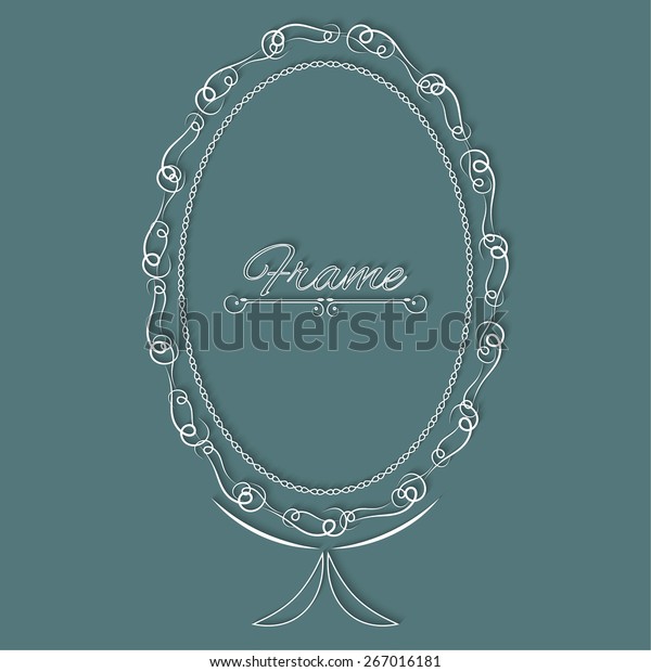Stylish vintage frame\
with place for text. Monogram. Simple creative frame. Vector\
illustration for your\
design