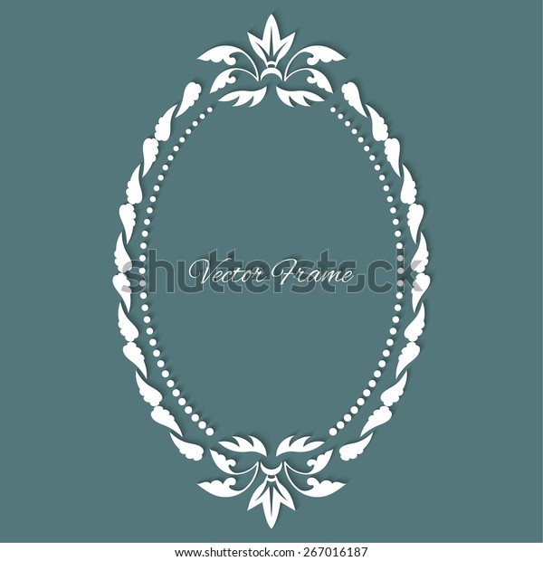 Stylish vintage frame\
with place for text. Monogram. Simple creative frame. Vector\
illustration for your\
design
