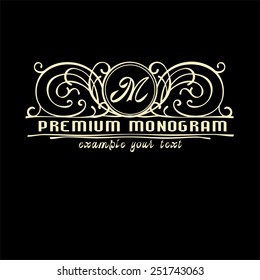 Stylish  vintage graceful monogram,  emblem template , Elegant line art logo design in Art Nouveau style